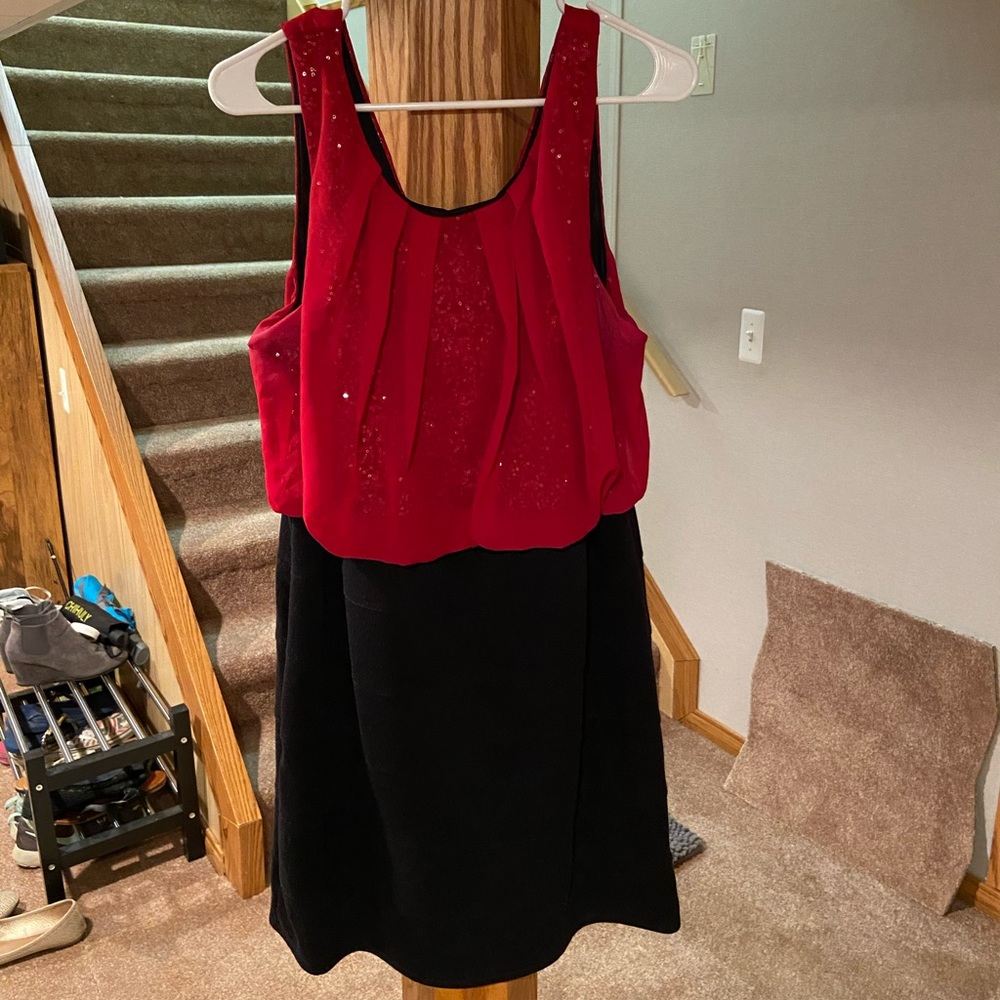 Black and Red pencil skirt and shirt combo